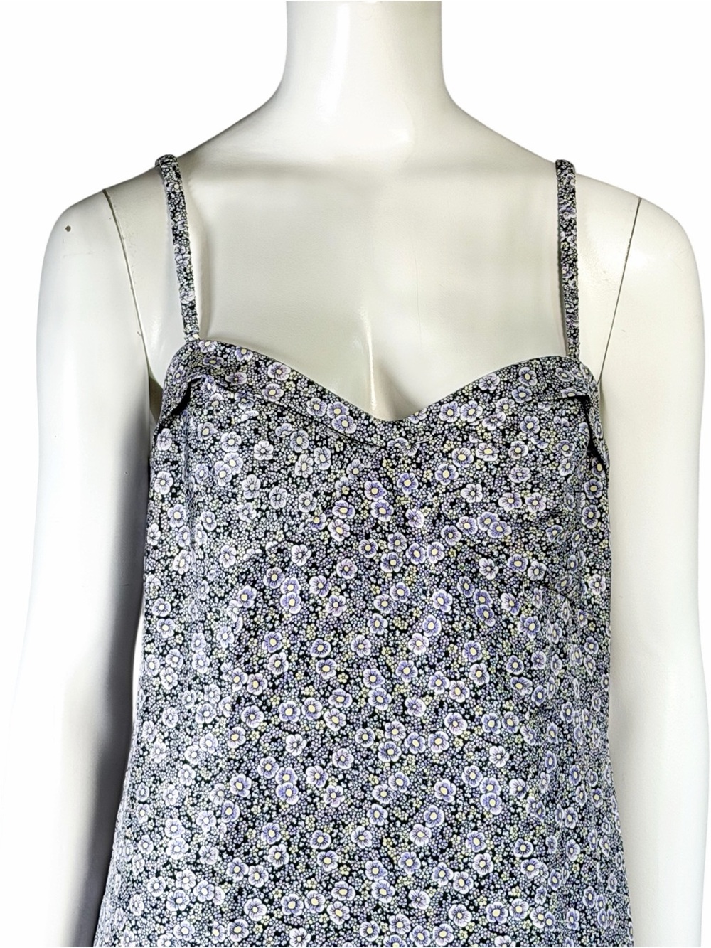 Rebecca Taylor Labyrinth Silk Floral Slip Dress Lavender Sweetheart Midi 10 - Picture 4 of 12